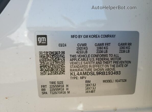 KL4AMDSL9RB193493 2024 BUICK ENCORE White 