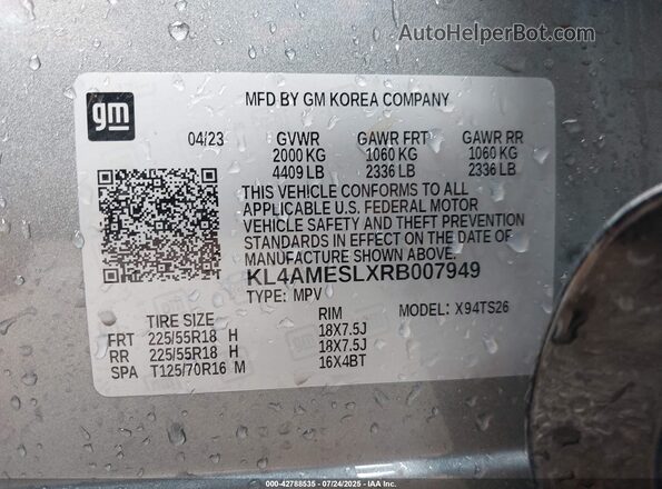 KL4AMESLXRB007949 2024 BUICK ENCORE Silver 
