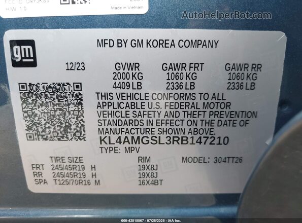 KL4AMGSL3RB147210 2024 BUICK ENCORE Blue 