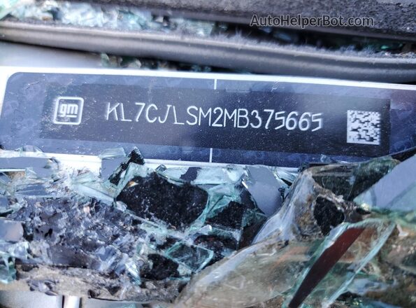 KL7CJLSM2MB375665 2021 CHEVROLET TRAX Silver VIN კოდის სტიკერის ხედი