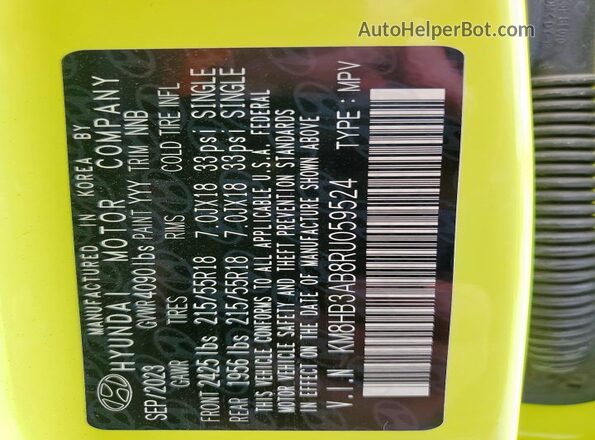 KM8HB3AB8RU059524 2024 HYUNDAI KONA Зеленый 