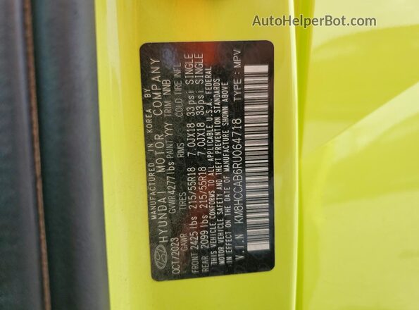 KM8HCCAB6RU064718 2024 HYUNDAI KONA Burn 