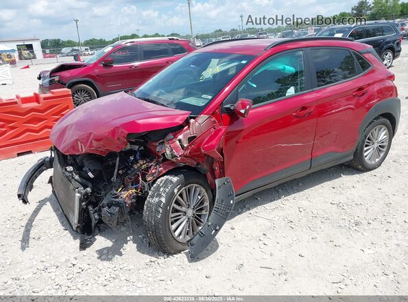 KM8K22AA8LU500910 2020 HYUNDAI KONA Red წინა მარცხენა ხედი სამი მეოთხედიდან