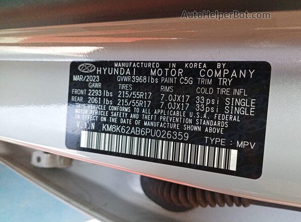 KM8K62AB6PU026359 2023 HYUNDAI KONA  Trasero izquierdo