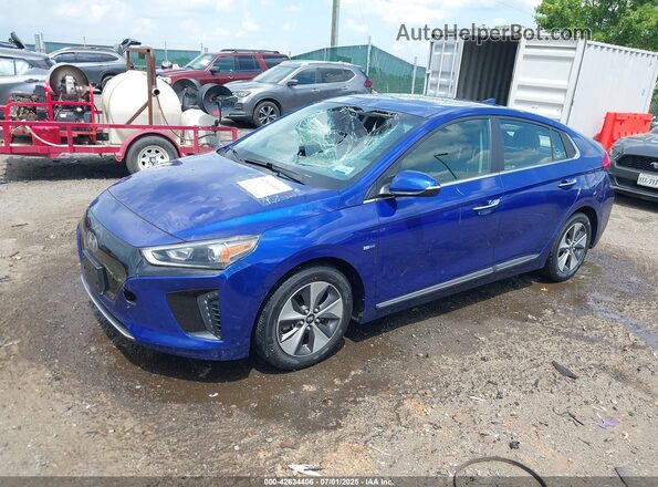 KMHC05LH1KU047492 2019 HYUNDAI IONIQ ELECTRIC Blue Առջևի ձախ երեք քառորդ տեսարան