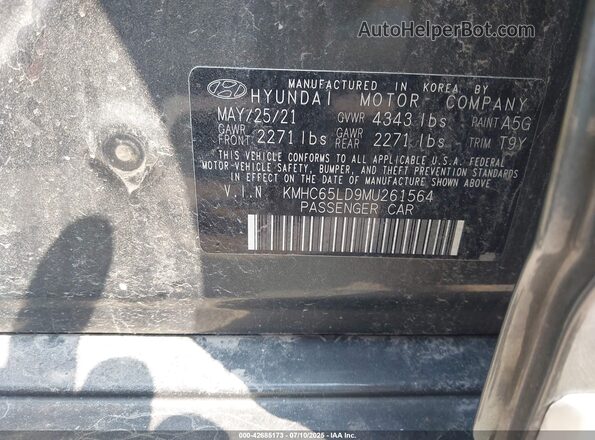 KMHC65LD9MU261564 2021 HYUNDAI IONIQ PLUG-IN HYBRID Gray Vista del compartimento del motor