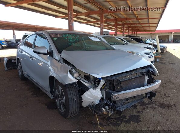 KMHC75LC8JU098521 2018 HYUNDAI IONIQ HYBRID Gray Widok z przodu