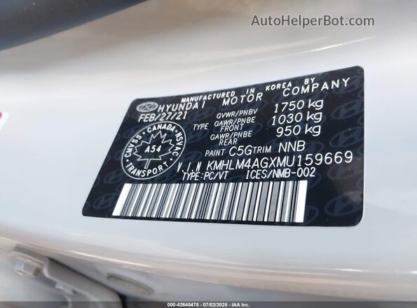 KMHLM4AGXMU159669 2021 HYUNDAI ELANTRA Silver Widok komory silnika