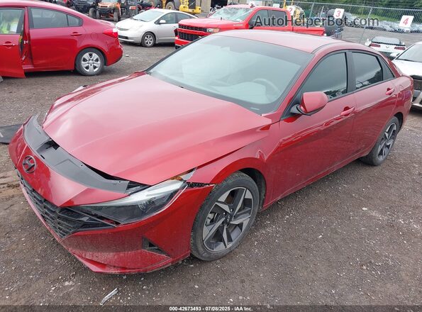 KMHLS4AG1PU589536 2023 HYUNDAI ELANTRA Red Առջևի ձախ երեք քառորդ տեսարան