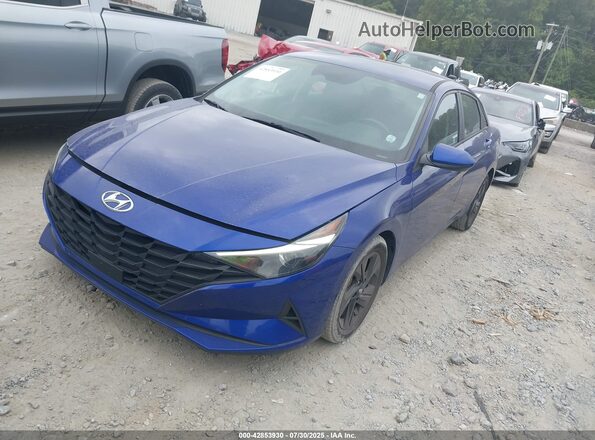 KMHLS4AG4MU190695 2021 HYUNDAI ELANTRA Blue Առջևի ձախ երեք քառորդ տեսարան