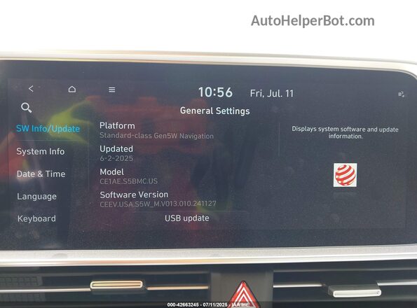KMHM34AA0SA095756 2025 HYUNDAI IONIQ 6 White 