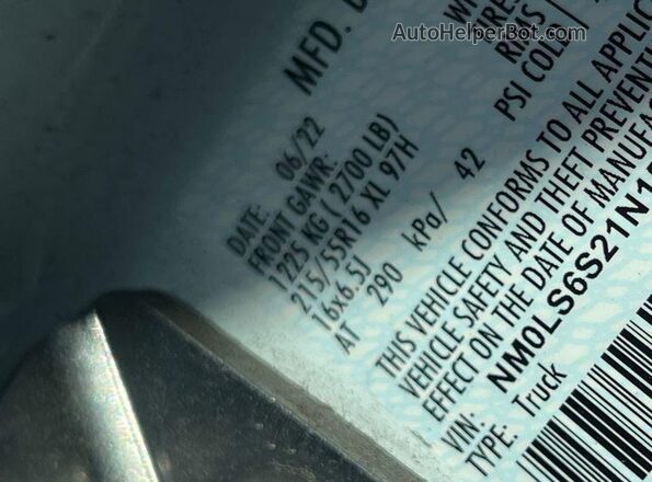 NM0LS6S21N1538018 2022 FORD TRANSIT CONNECT  Widok wnętrza z przodu