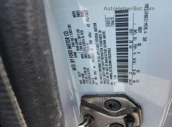 NM0LS7E20M1502062 2021 FORD TRANSIT CONNECT  Widok wnętrza z tyłu