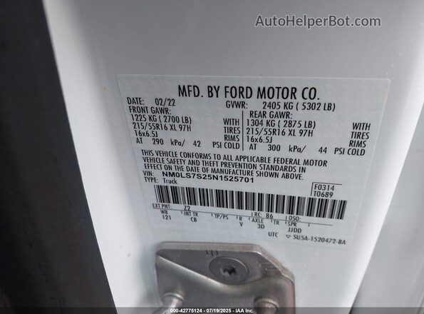 NM0LS7S25N1525701 2022 FORD TRANSIT CONNECT Зеленый 