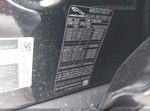 SADCT2EXXSA748908 2025 JAGUAR F-PACE Black Շարժիչի բաժամունքի տեսք