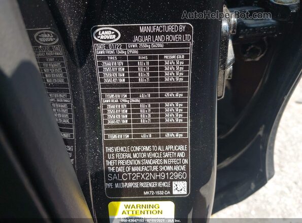 SALCT2FX2NH912960 2022 LAND ROVER DISCOVERY SPORT Black 