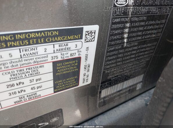SALGV2SEXLA591367 2020 LAND ROVER RANGE ROVER Pewter Vista del compartimento del motor