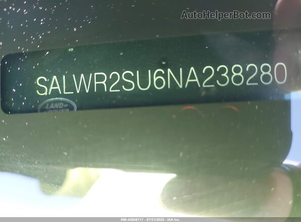 SALWR2SU6NA238280 2022 LAND ROVER RANGE ROVER SPORT Black 