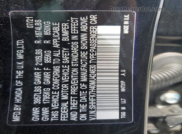 SHHFK7H40MU424630 2021 HONDA CIVIC Black 