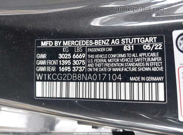 W1KCG2DB8NA017104 2022 MERCEDES-BENZ EQS SEDAN Gray ძრავის განყოფილების ხედი