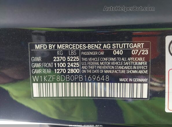 W1KZF8DB0PB169648 2023 MERCEDES-BENZ E-CLASS Black ძრავის განყოფილების ხედი