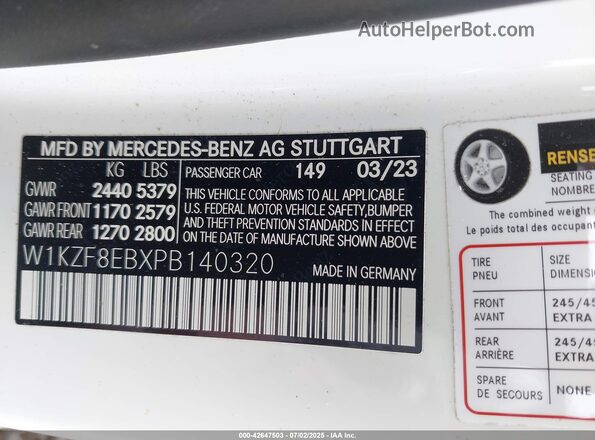W1KZF8EBXPB140320 2023 MERCEDES-BENZ E-CLASS White Widok komory silnika