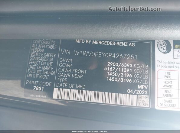 W1WV0FEY0P4267251 2023 MERCEDES-BENZ METRIS Black Շարժիչի բաժամունքի տեսք