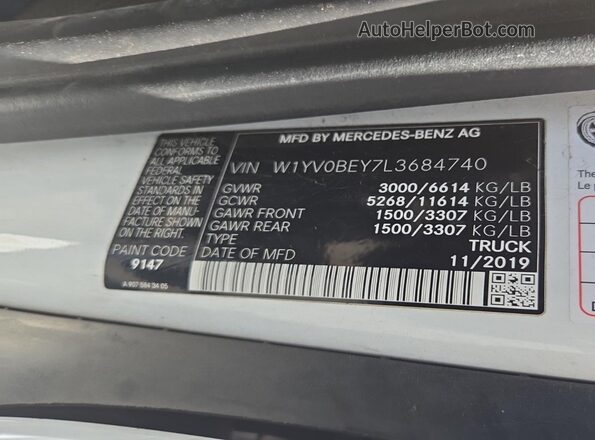 W1YV0BEY7L3684740 2020 MERCEDES-BENZ METRIS  Przód lewy
