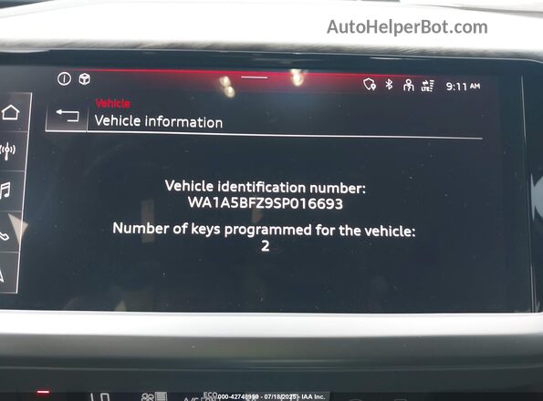 WA1A5BFZ9SP016693 2025 AUDI Q4 White 