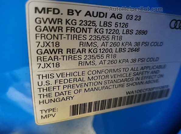 WA1DECF30P1112673 2023 AUDI Q3  