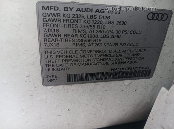 WA1DECF31P1111984 2023 AUDI Q3  Engine compartment view