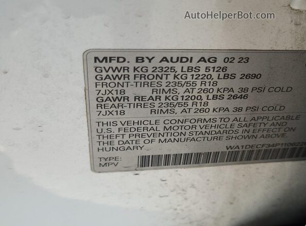 WA1DECF34P1106228 2023 AUDI Q3  