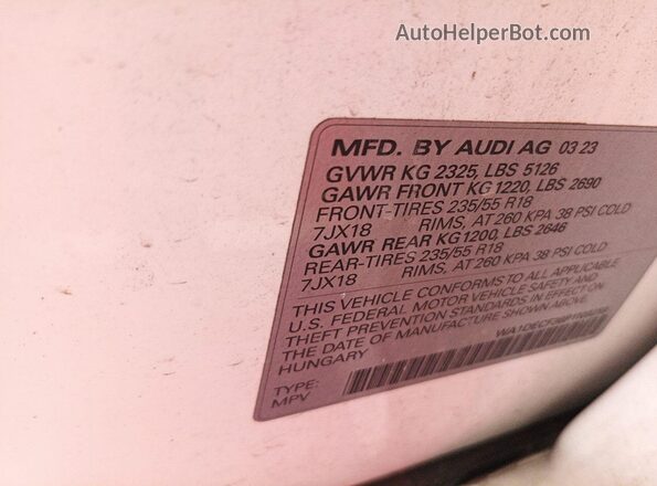 WA1DECF38P1109259 2023 AUDI Q3  