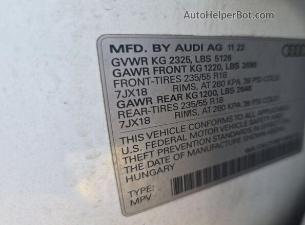 WA1DECF39P1064073 2023 AUDI Q3  Vista de la etiqueta del VIN