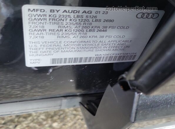 WA1DECF3XP1081254 2023 AUDI Q3  უკანა სავარძლების ხედი