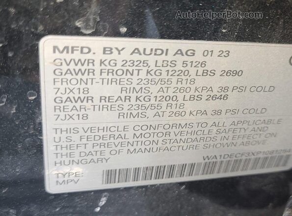 WA1DECF3XP1081254 2023 AUDI Q3  უკანა მარცხენა