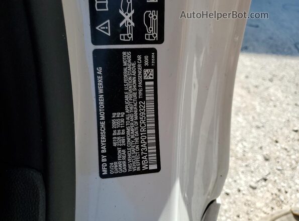 WBA73AP01RCR59322 2024 BMW 4 SERIES White Вид підкапотного простору