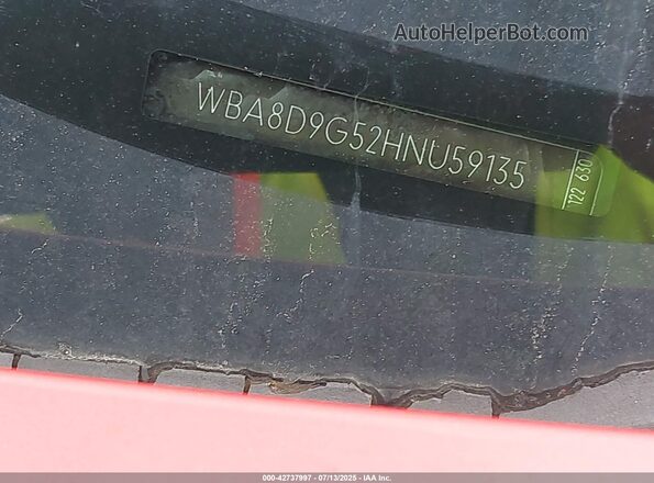 WBA8D9G52HNU59135 2017 BMW 3 SERIES Red 