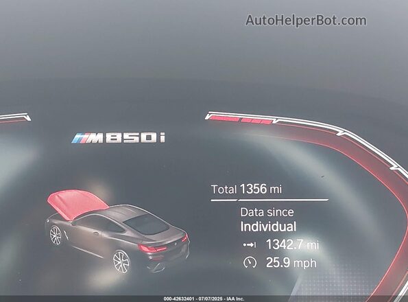 WBABC4C03SCU31272 2025 BMW M8 Gray Панорамний вид салону 360°