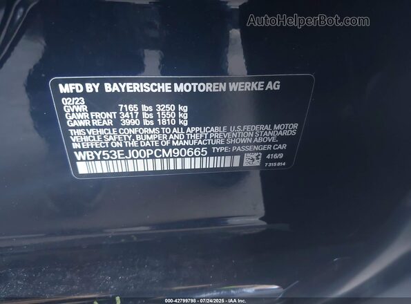WBY53EJ00PCM90665 2023 BMW OTHER Черный Вид подкапотного пространства