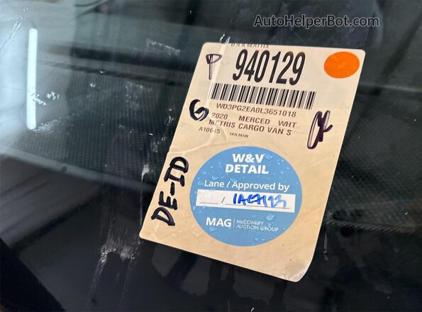 WD3PG2EA0L3651018 2020 MERCEDES-BENZ METRIS  