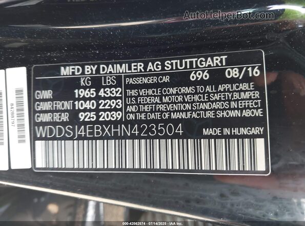 WDDSJ4EBXHN423504 2017 MERCEDES-BENZ CLA 250 Black 
