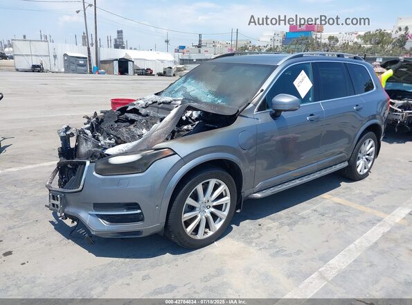YV4BC0PK2G1090258 2016 VOLVO XC90 HYBRID Gray წინა მარცხენა ხედი სამი მეოთხედიდან