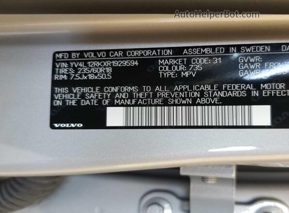YV4L12RKXR1929594 2024 VOLVO XC60  