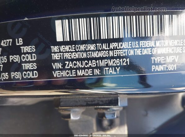 ZACNJCAB1MPM26121 2021 JEEP RENEGADE Black Շարժիչի բաժամունքի տեսք