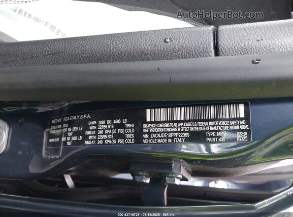ZACNJDE10PPP22369 2023 JEEP RENEGADE Dark Blue ძრავის განყოფილების ხედი