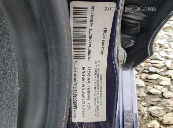 ZAM57YTA6K1324972 2019 MASERATI GHIBLI Gray ძრავის განყოფილების ხედი
