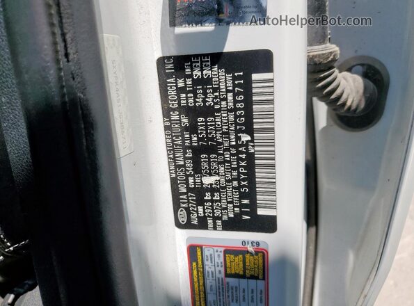 5XYPK4A51JG386711 2018 KIA SORENTO Белый 