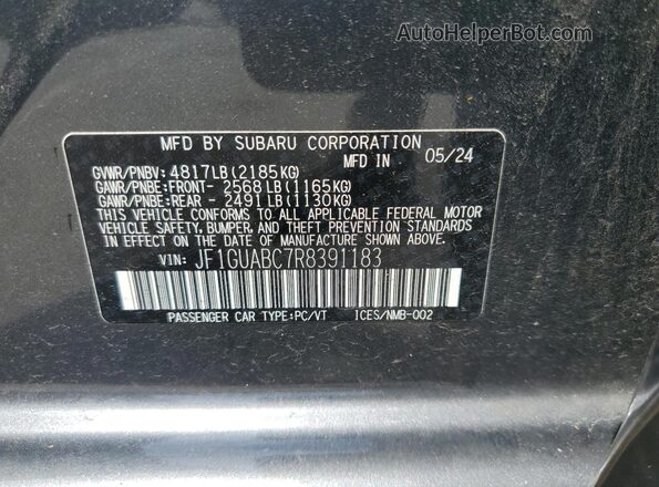 JF1GUABC7R8391183 2024 SUBARU IMPREZA Gray 