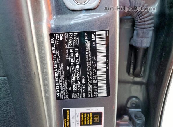 4JGFB4JB4MA366714 2021 MERCEDES-BENZ GLE Charcoal Vista interior de 360 grados